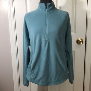Old navy fleece quarter zip kangaroo pocket thumb holes size large petite